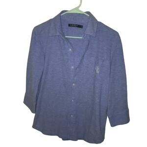 Ralph Lauren 3/4 sleeve logo button down M